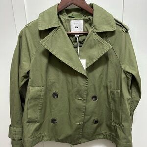 Women's Green Double-Breasted Jacket